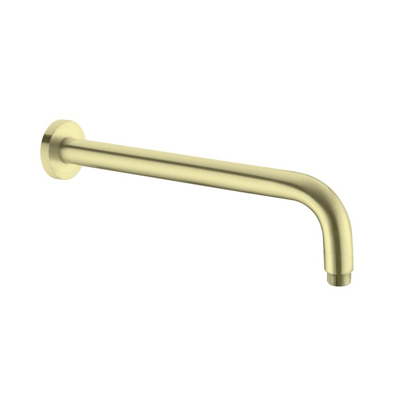 Nero Round Wall Shower Arm 330mm Brushed Gold
