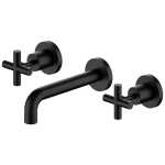 Nero X Plus Wall Basin/Bath Set 180mm Matte Black