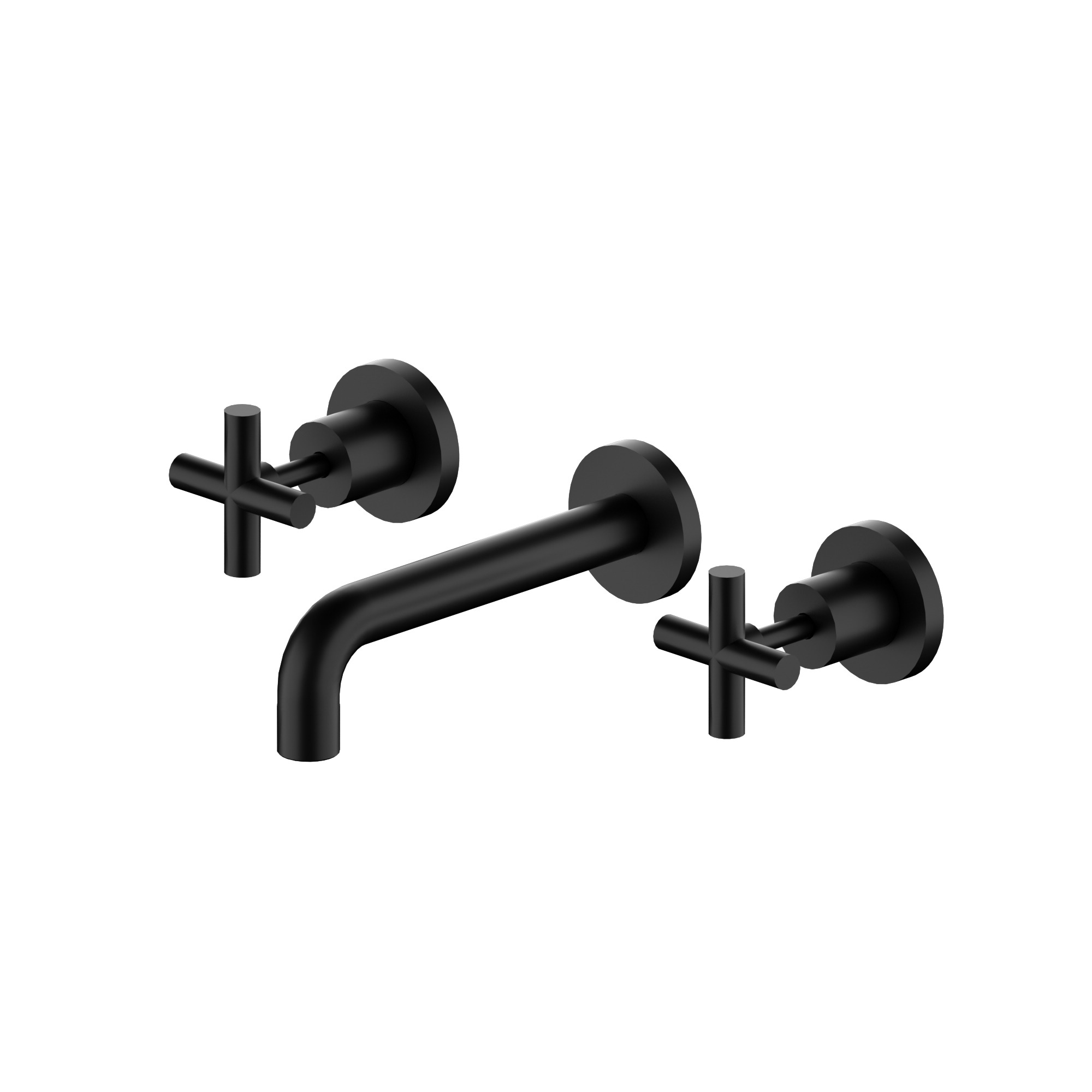 Nero X Plus Wall Basin/Bath Set 180mm Matte Black