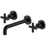 Nero X Plus Wall Basin Set 215mm Spout Matte Black