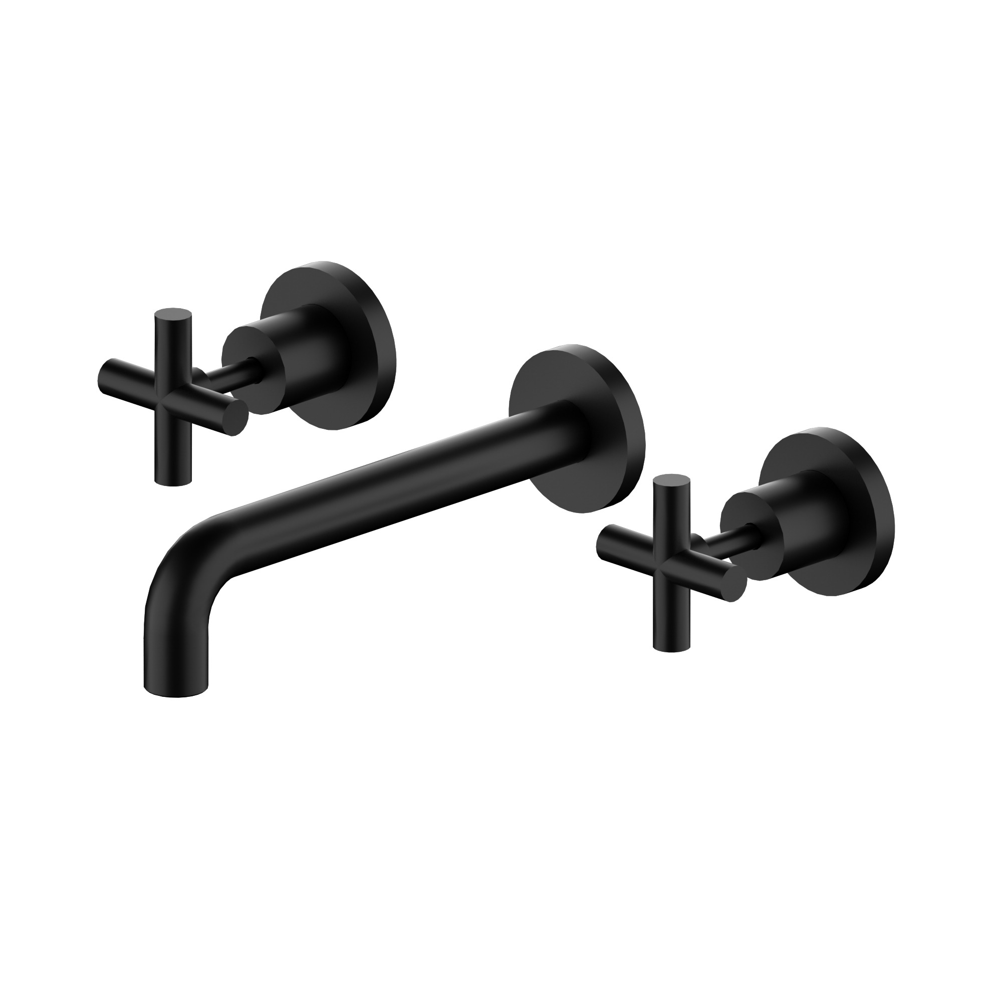 Nero X Plus Wall Basin/Bath Set 214mm Matte Black