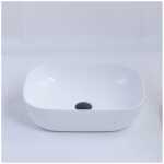 Ovia 450x320x130mm Rectangle Counter Top Basin Gloss White