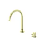 Nero Mecca Hob Basin Mixer Round Spout Brushed Gold