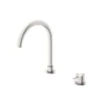 Nero Mecca Hob Basin Mixer Round Spout Brushed Nickel