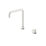 Nero Mecca Hob Basin Mixer Square Spout Brushed Nickel