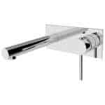 Nero Dolce Wall Basin/Bath Mixer Straight Spout Chrome