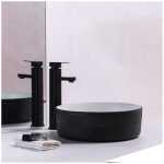 Ovia Art Archilles Matt Black and Matt White Textured Above Counter Basin 360mm x 120mm