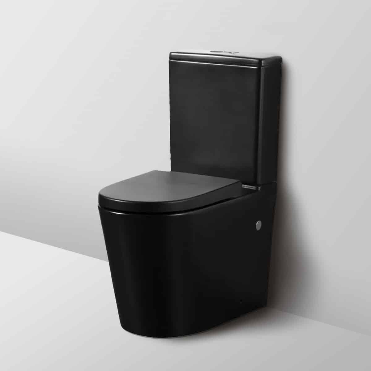 Avis Full Rimless Matt Black Back To Wall Toilet Suite