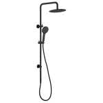 Fienza Kaya 2 in 1 Twin Rail Shower Station Matt Black