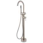 Fienza KAYA Floor Mounted Bath Mixer with Hand Shower Brushed Nickel