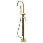 Fienza KAYA Floor Mounted Bath Mixer with Hand Shower Urban Brass Gold