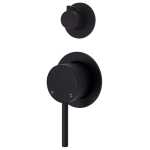 Fienza KAYA Wall Diverter Mixer Matte Black Small Round Plates