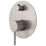 Fienza KAYA Wall Diverter Mixer Brushed Nickel Large Round Plate