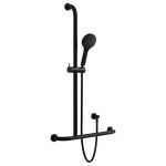 Fienza HUSTLE CARE Matte Black Inverted T Rail Shower, Left-Hand Disabled Shower