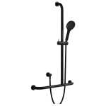 Fienza HUSTLE CARE Matte Black Inverted T Rail Shower, Right-Hand Disabled Shower