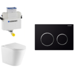 Geberit Kappa Under Counter Aluca Tornado Rimless In Wall Toilet Suite - Black