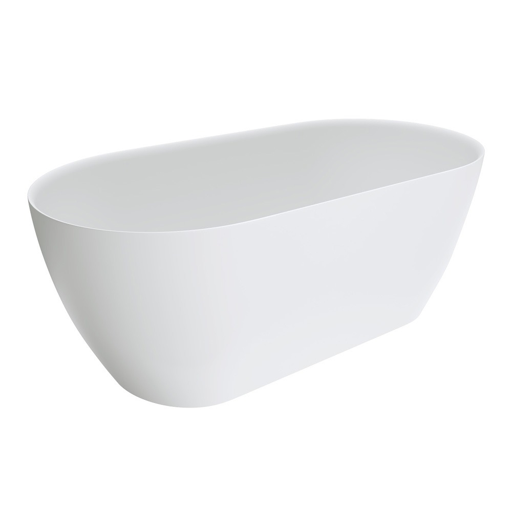 Fienza KAYA Slim Wall Matte White Stone Bath 1500mm