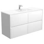 Fienza Dolce Amato 1200 Matte White Vanity Wall-Hung