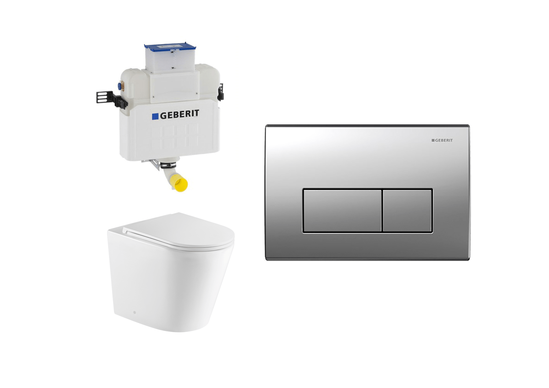 Geberit Kappa Under Counter Aluca Tornado Rimless In Wall Toilet Suite