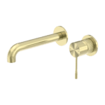 Nero Opal Brushed Gold Wall Basin Bath Mixer Separate Back Plate