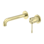 Nero Opal Wall Basin/Bath Mixer Separate Back Plate 185mm Brushed Gold