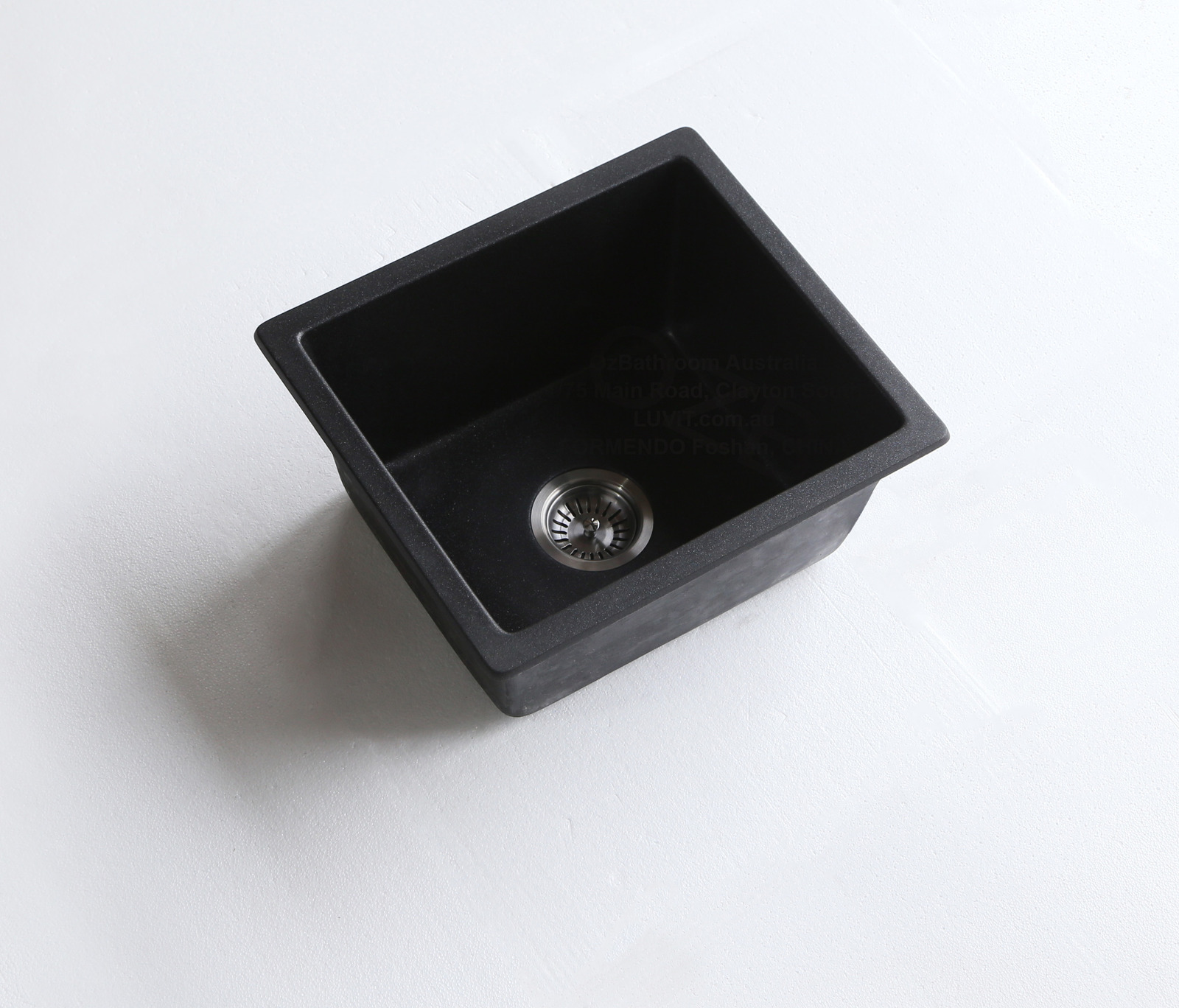 Ovia Black Granite Single Bowl Sink 450x450x230mm