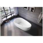 1700mm Waterdrop Freestanding Bath Tub Gloss White No Overflow