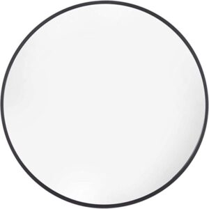 Ovia 700mm Black Framed Round Mirror