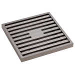 Square Slim Grate Floor Waste, 88mm Outlet, Brushed Nickel