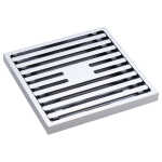 Square Slim Grate Floor Waste, 88mm Outlet, Chrome