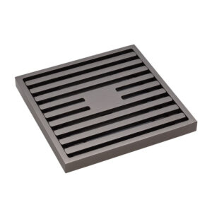 Square Slim Grate Floor Waste, 88mm Outlet, Gun Metal