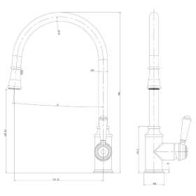 Linsol-Tommy-Pull-Out-Sink-Mixer-Line-Drawing-TOMMY-CH-01RE-TOMMY-BN-01RE