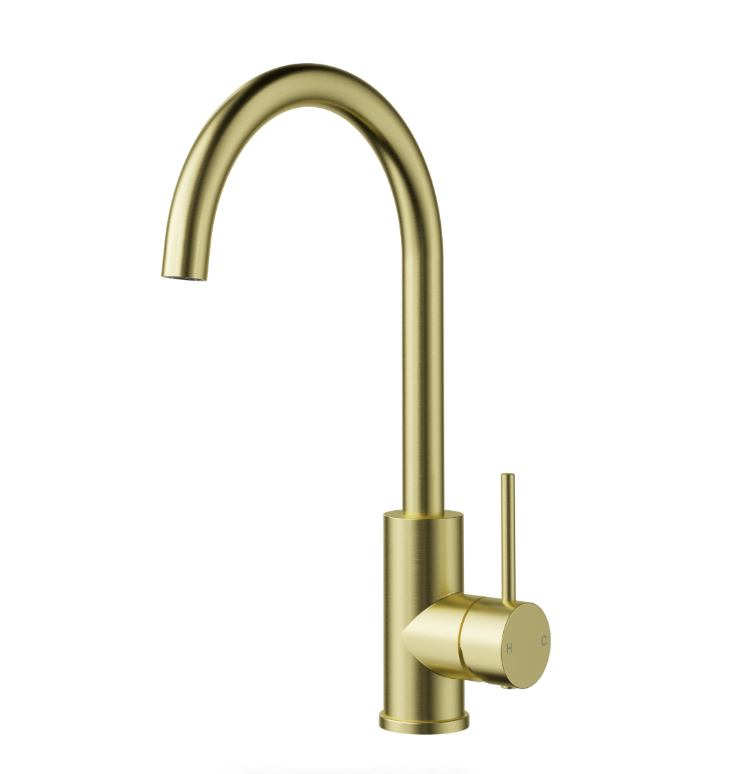 Ovia Milan Swivel Kitchen Mixer Brushed Gold