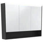 1200 LED Mirror Cabinet with Display Shelf, Satin Black