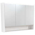 1200 LED Mirror Cabinet with Display Shelf, Gloss White