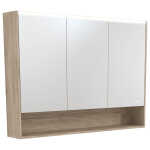 1200 LED Mirror Cabinet with Display Shelf, Scandi Oak