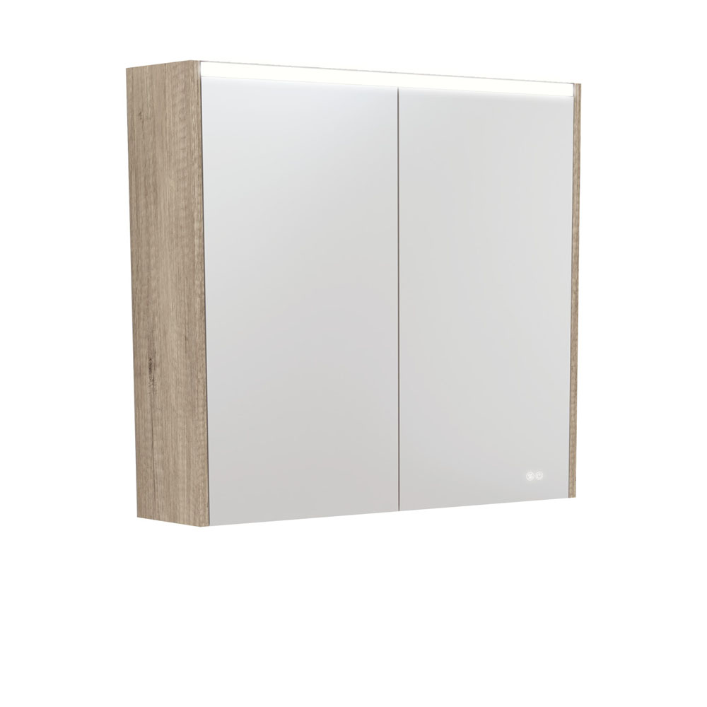 750 LED Mirror Cabinet with Scandi Oak Side Panels