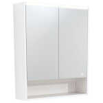 750 LED Mirror Cabinet with Display Shelf, Satin White