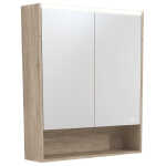750 LED Mirror Cabinet with Display Shelf, Scandi Oak