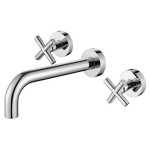 Cross Handle Ryker Bath/Wall Basin Set 1/4 Turn Chrome