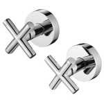 Cross Handle Ryker Wall Tap Set 1/4 Turn Chrome