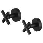 Cross Handle Ryker Wall Tap Set 1/4 Turn Matte Black