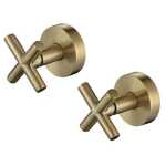 Modern National Cross Handle Ryker Wall Tap Set 1/4 Turn Brushed Bronze Gold