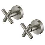 Modern National Cross Handle Ryker Wall Tap Set 1/4 Turn Warm Brushed Nickel