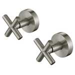 Cross Handle Ryker Wall Tap Set 1/4 Turn Warm Brushed Nickel