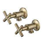 Modern National Cross Handle Ryker Washing Machine Set 1/4 Turn Brushed Bronze Gold