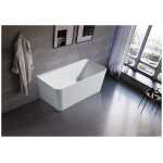 Fortuna 1500mm Back To Wall Freestanding Bath Gloss White No Overflow Thin Edge