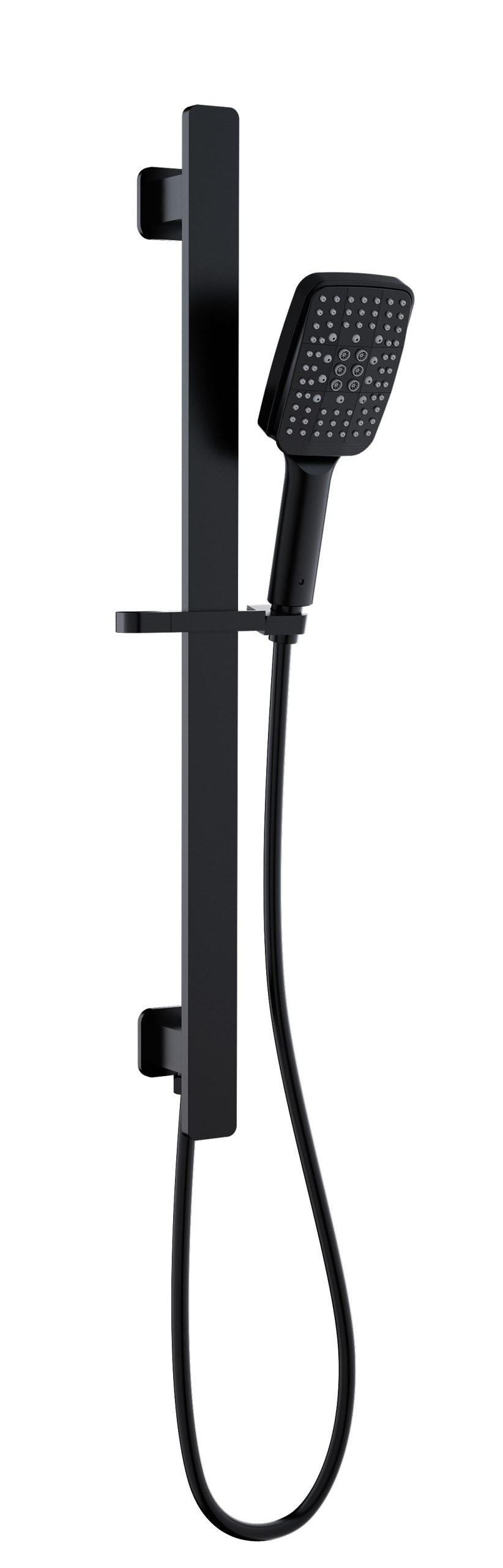 Ikon Seto Matt Black Shower Handheld on Rail with Integrated Water Inlet