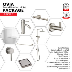 Ovia Round Brushed Nickel Bathroom Package