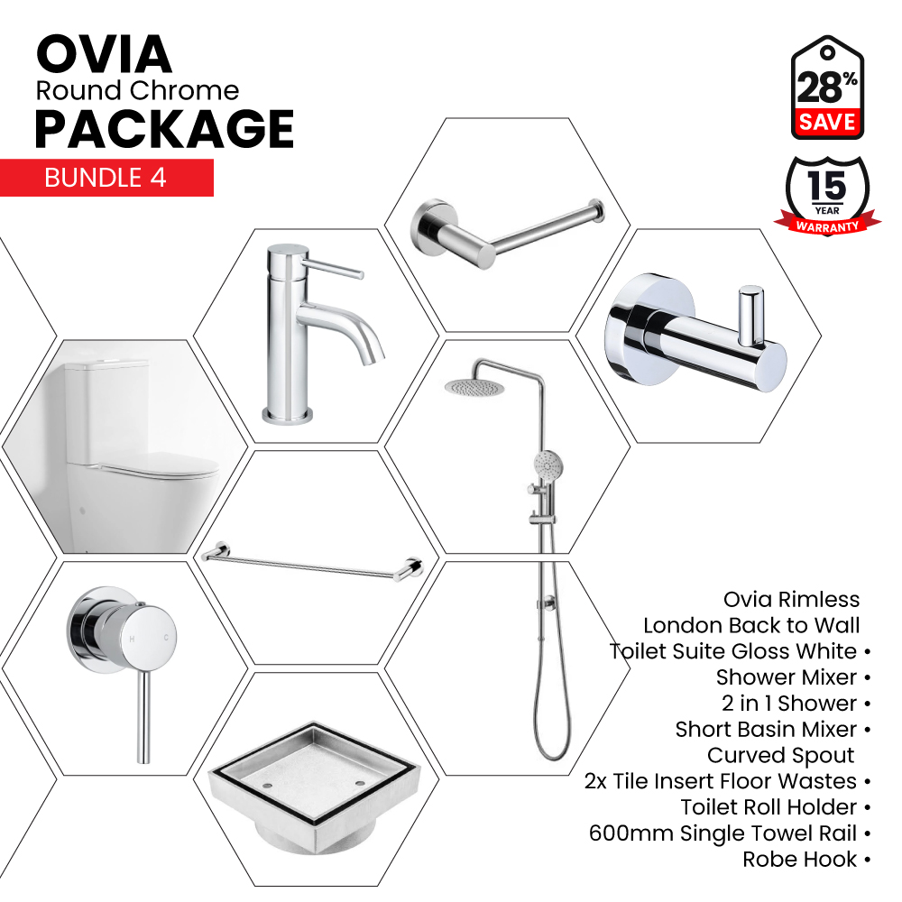Ovia Round Chrome Bathroom Package